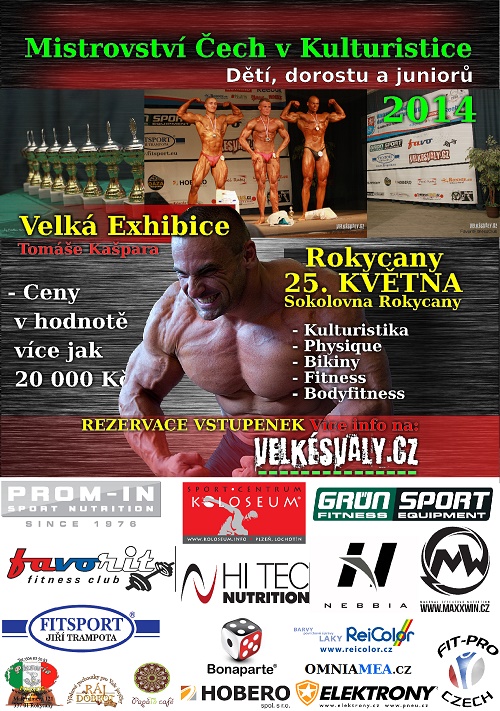 Oficiální plakát Mistrovství Čech v Kulturistice 2014 - blog VELKÉSVALY.CZ